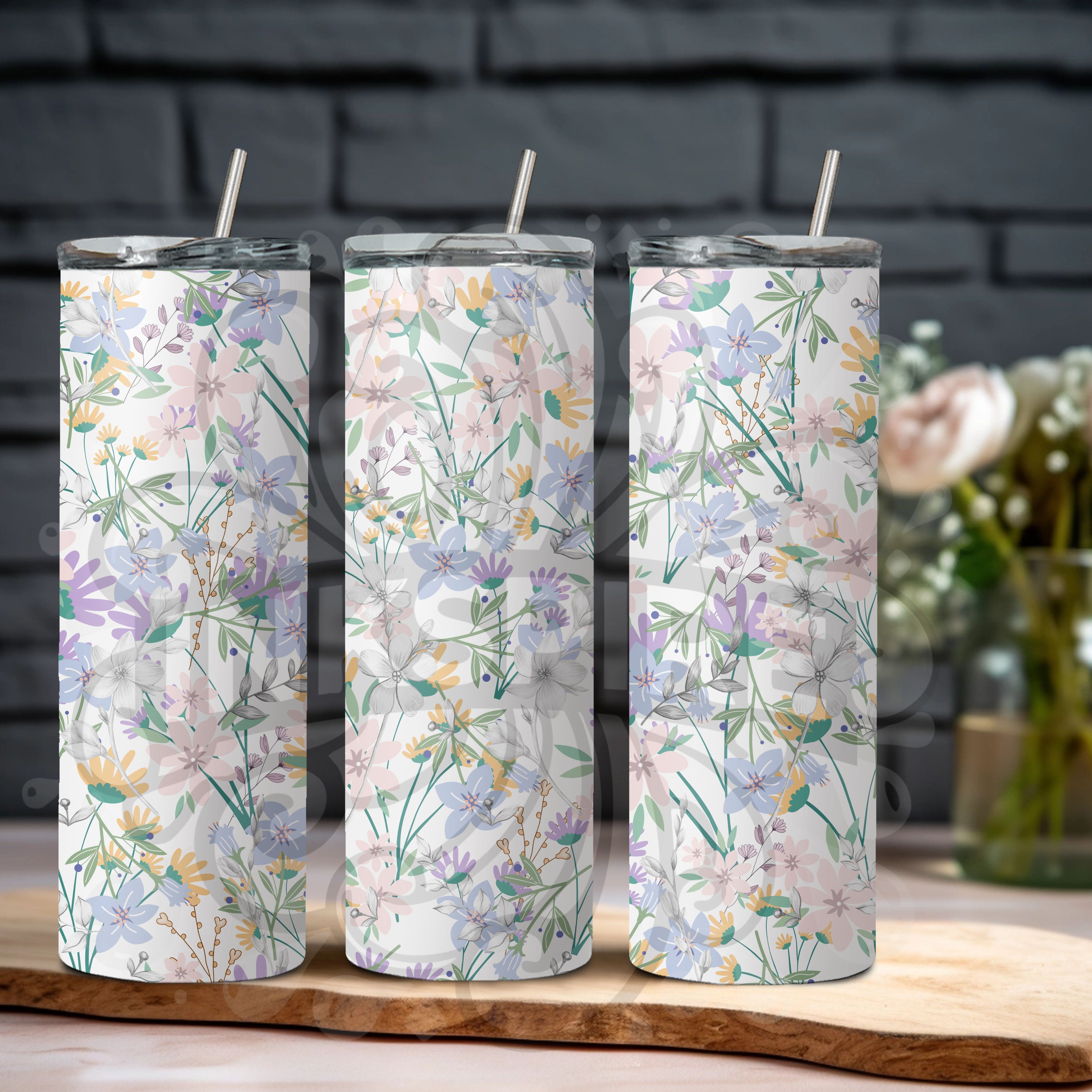 Whimsical Floral Tumbler