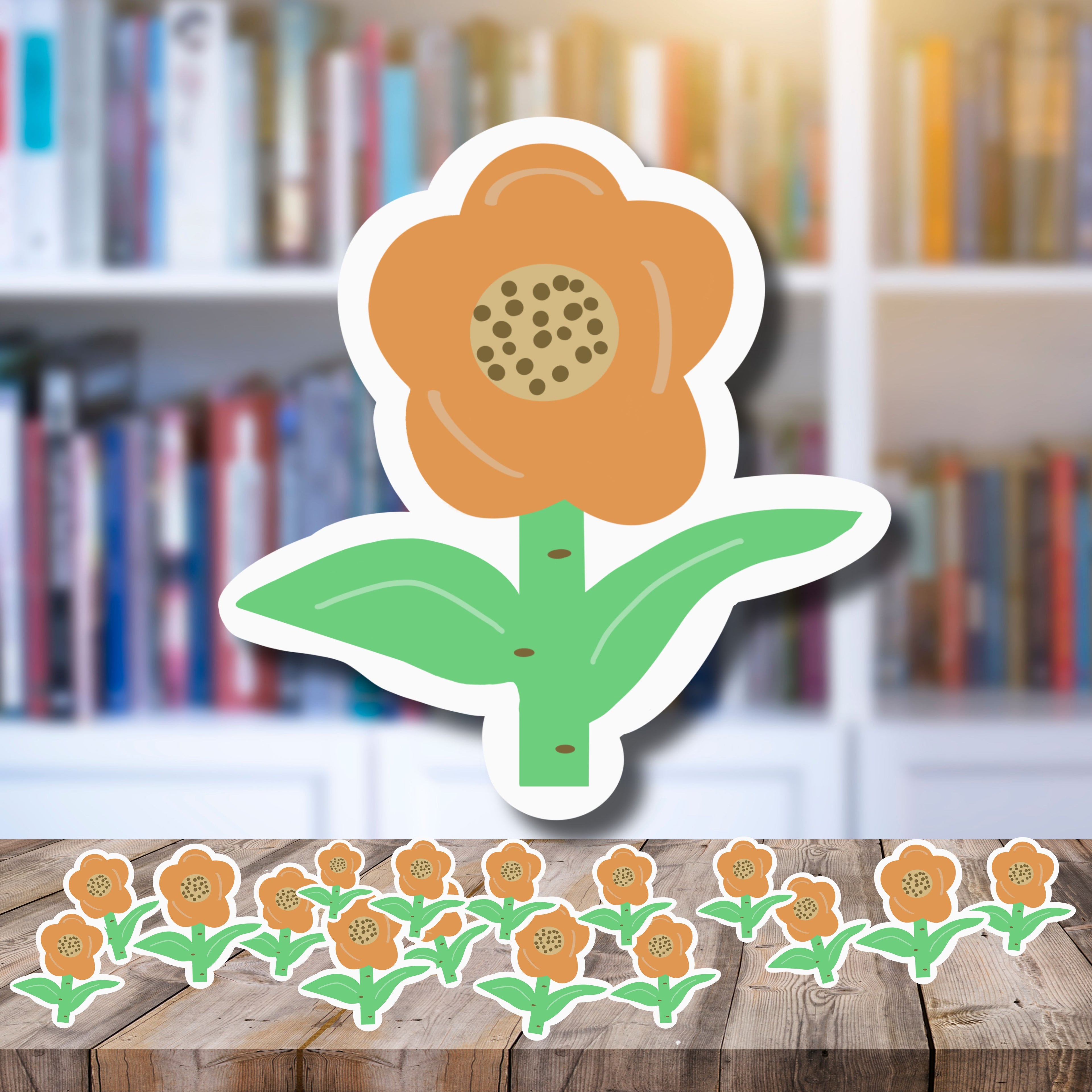 Orange Flower Sticker